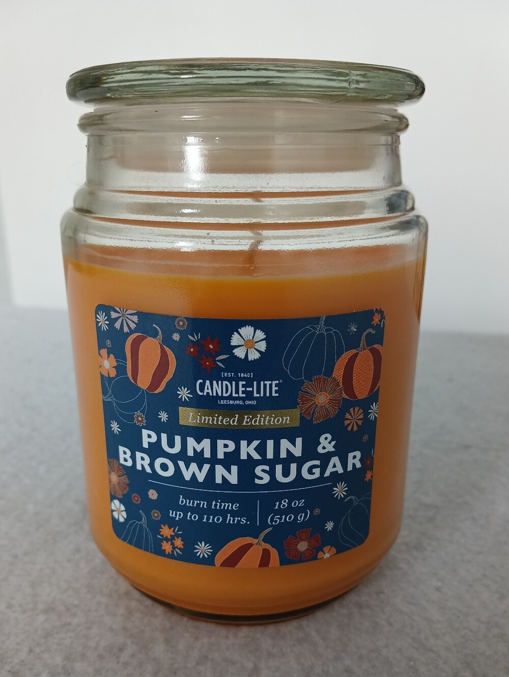 Candle-Lite Limited Edition Pumpkin & Brown Sugar Scented Jar Candle